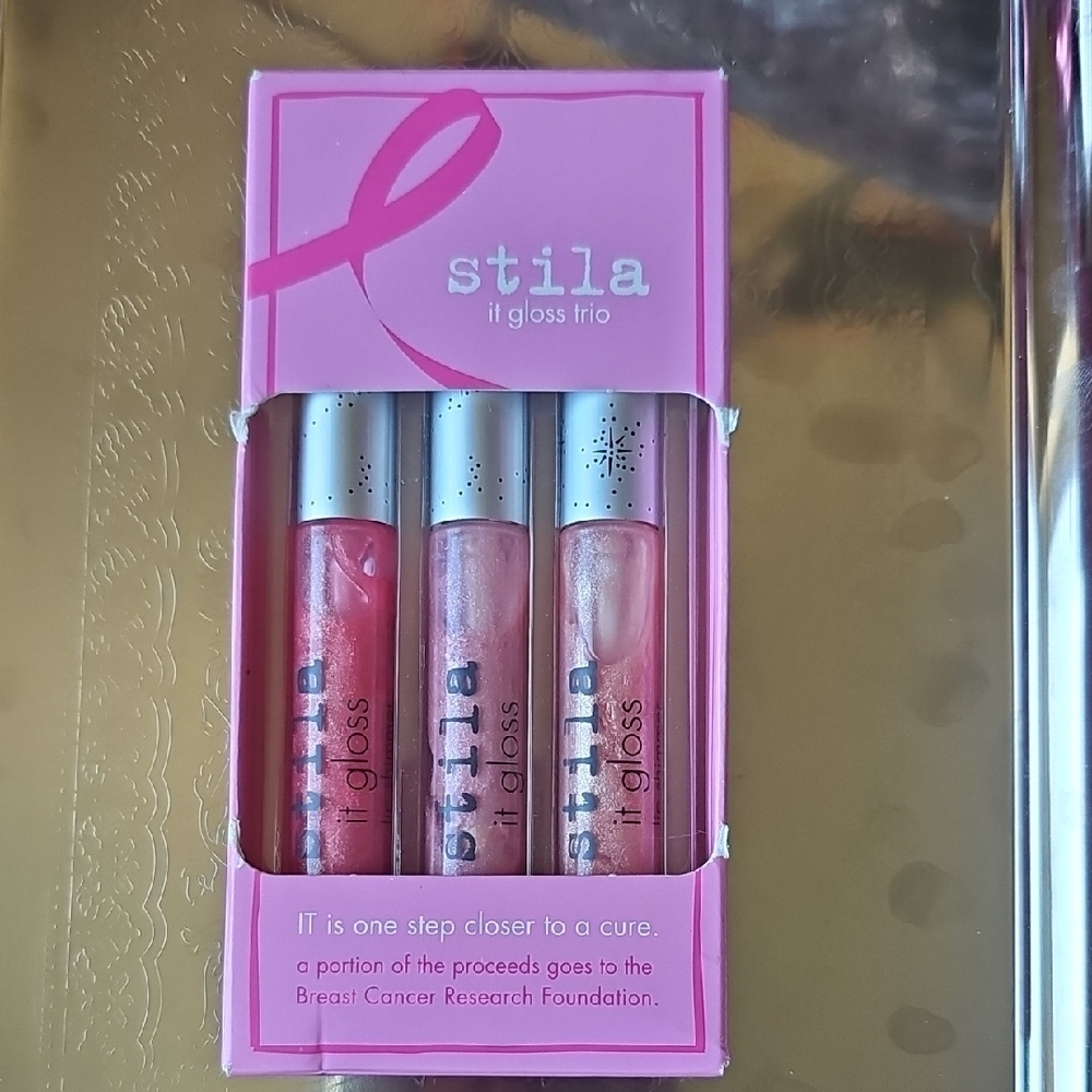 NIB Stila It Gloss Lip Trio - Courageous, Enticing And Inspiring Pink Lipgloss